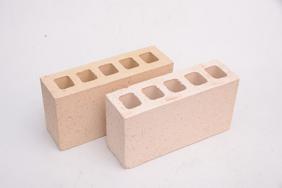 Cream Yellow Hollow Clay Brick With Rough Surface For Building Construction